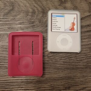 iPod nano silicon case Pink/White